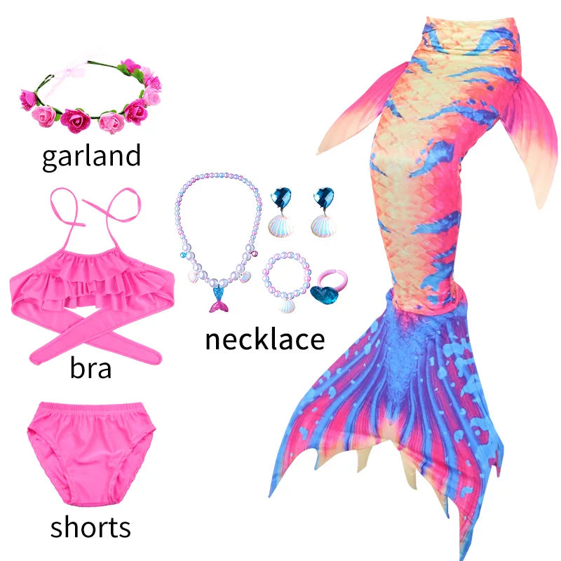 NEW Design 4Pcs 5Pcs/Set Kids Mermaid Tails