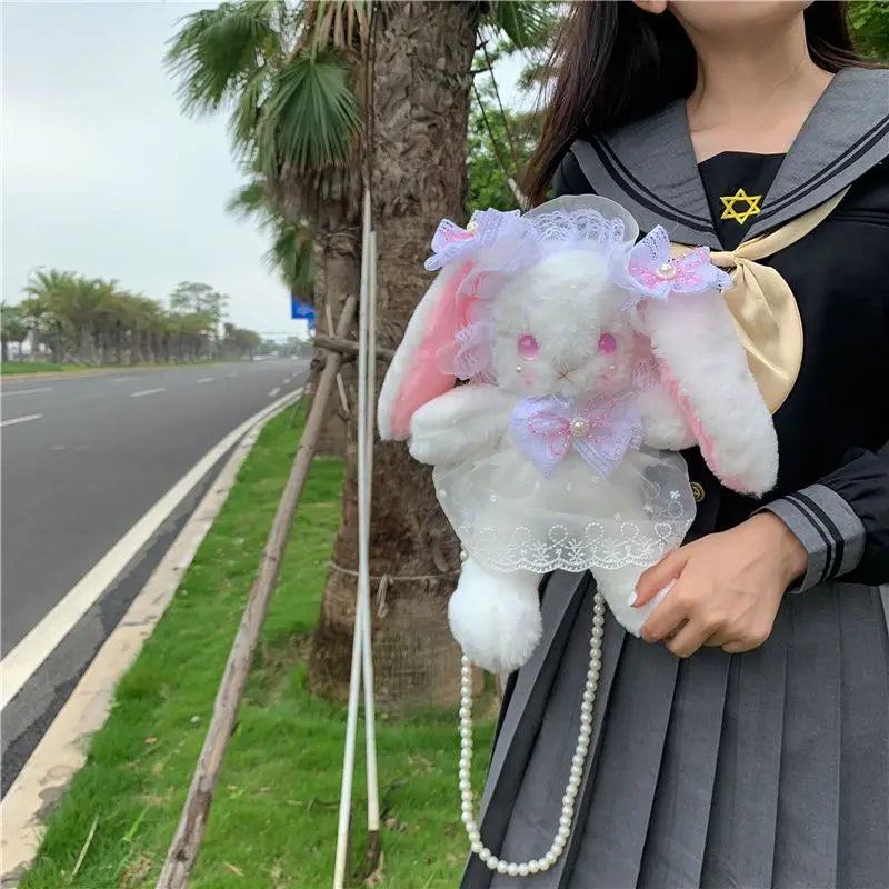 Bow Rabbit Doll Crossbody Bag