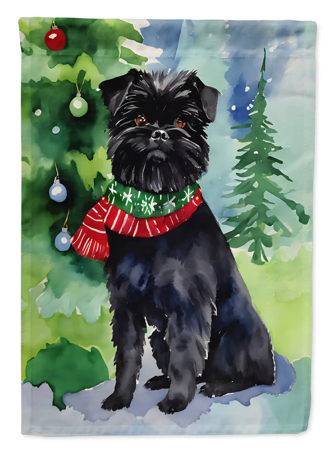 Affenpinscher Christmas House Flag 2