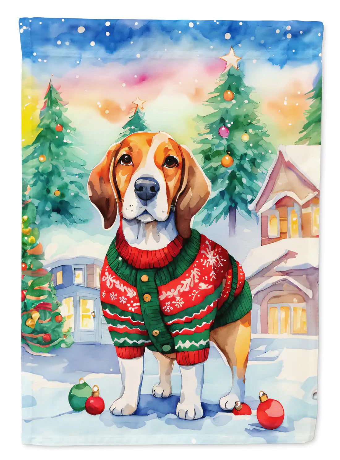 Beagle Christmas Garden Flag 2
