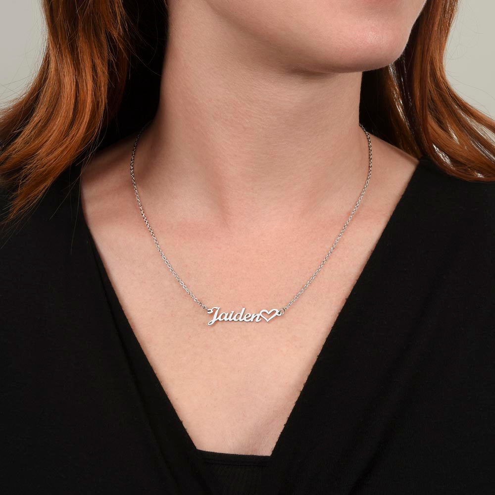Say My Name with a Heart Necklace