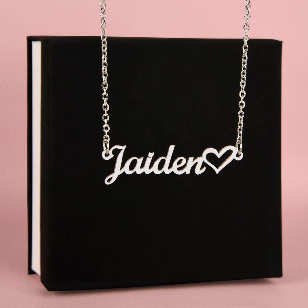 Say My Name with a Heart Necklace
