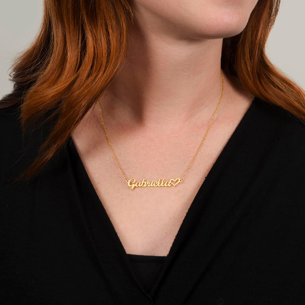 Say My Name with a Heart Necklace