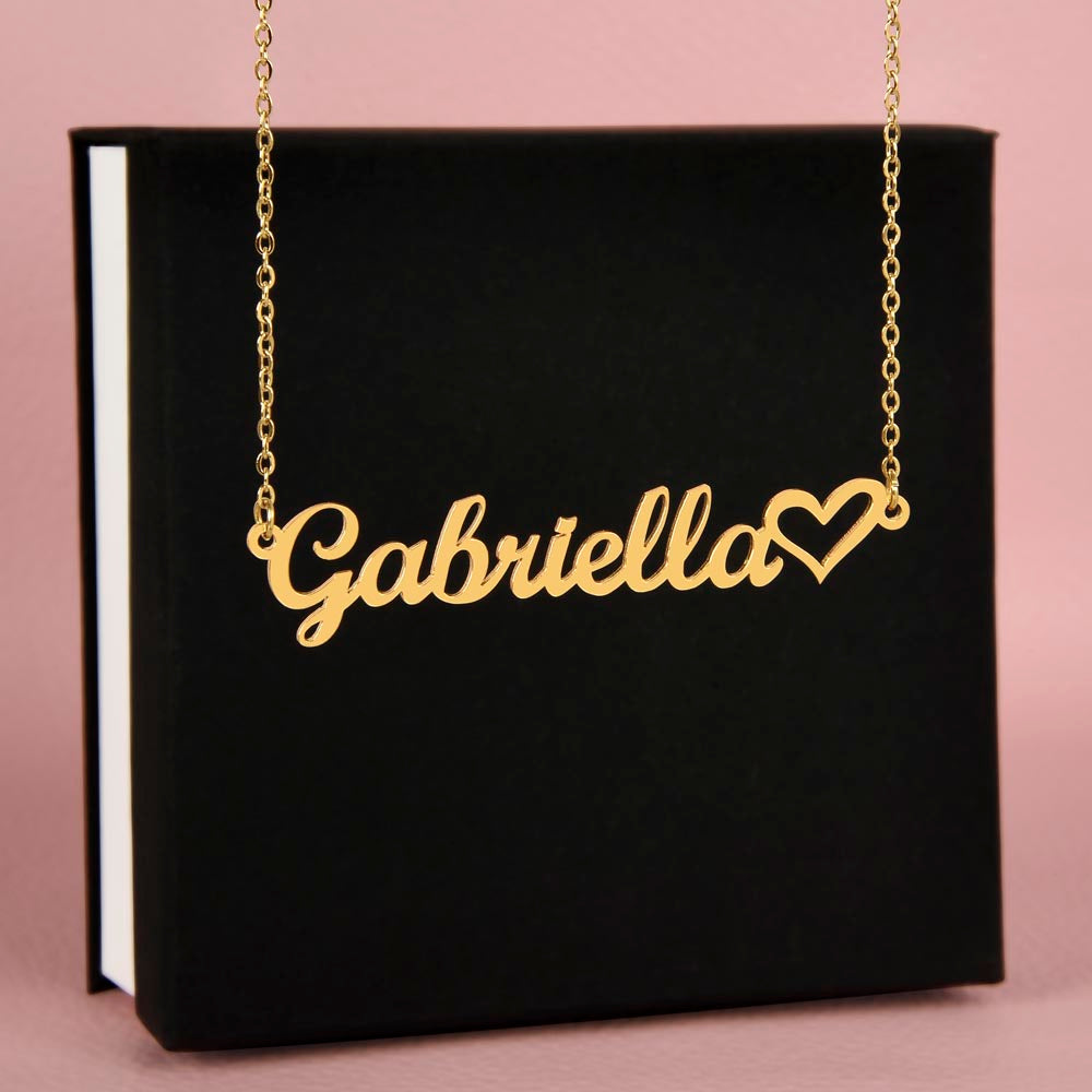 Say My Name with a Heart Necklace