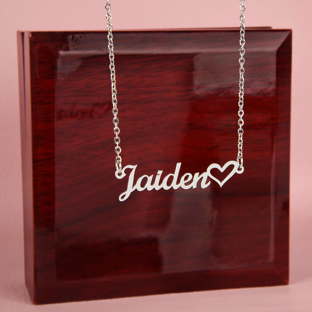 Say My Name with a Heart Necklace