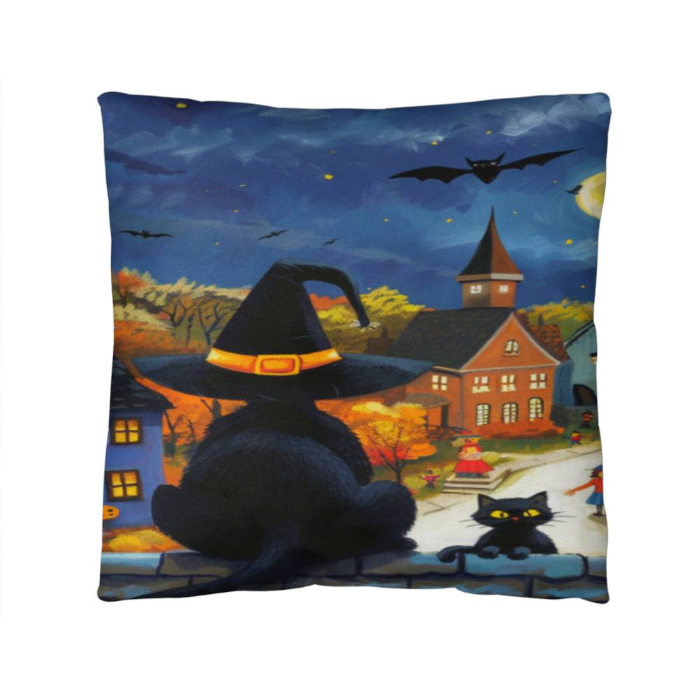 Midnight Meow Manor Pillow