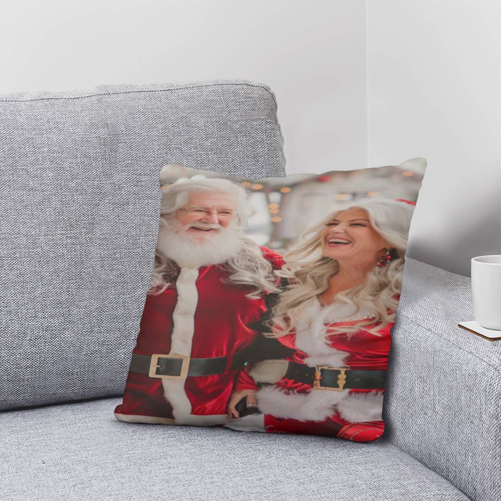 The Claus Couple's Workshop Cheer Pillow
