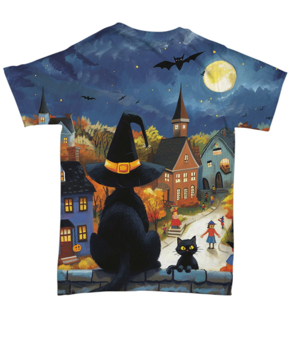 Midnight Meow Manor All Over T-Shirt