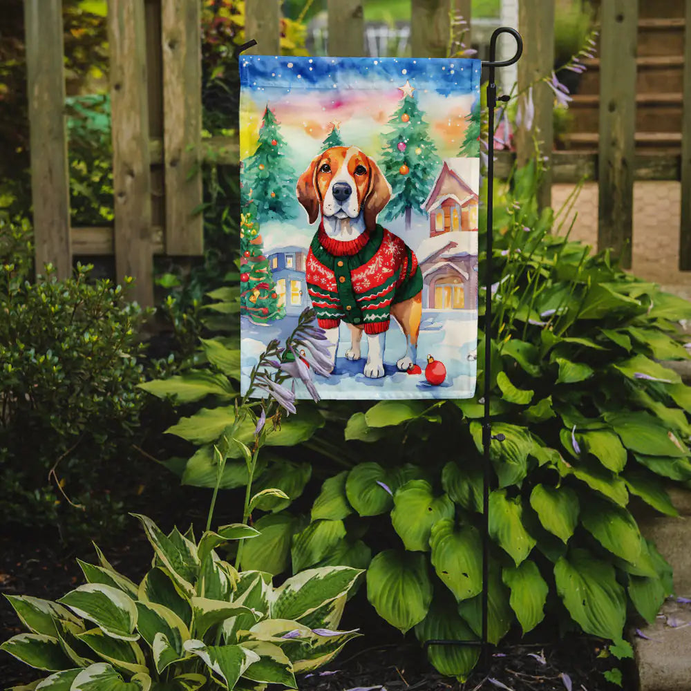 Beagle Christmas Garden Flag 2