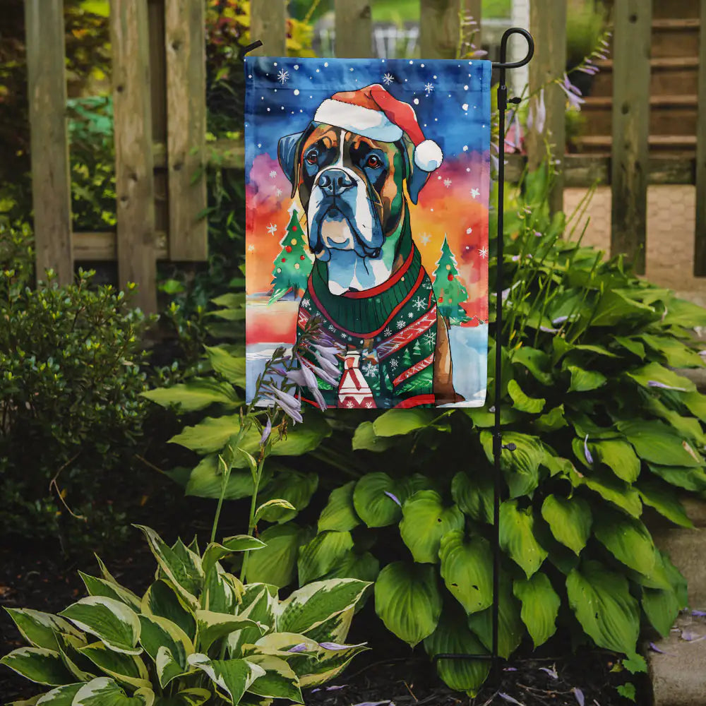Boxer Christmas Garden Flag 1
