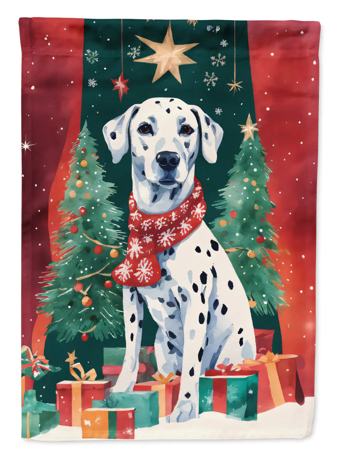 Dalmatian Christmas House Flag 2