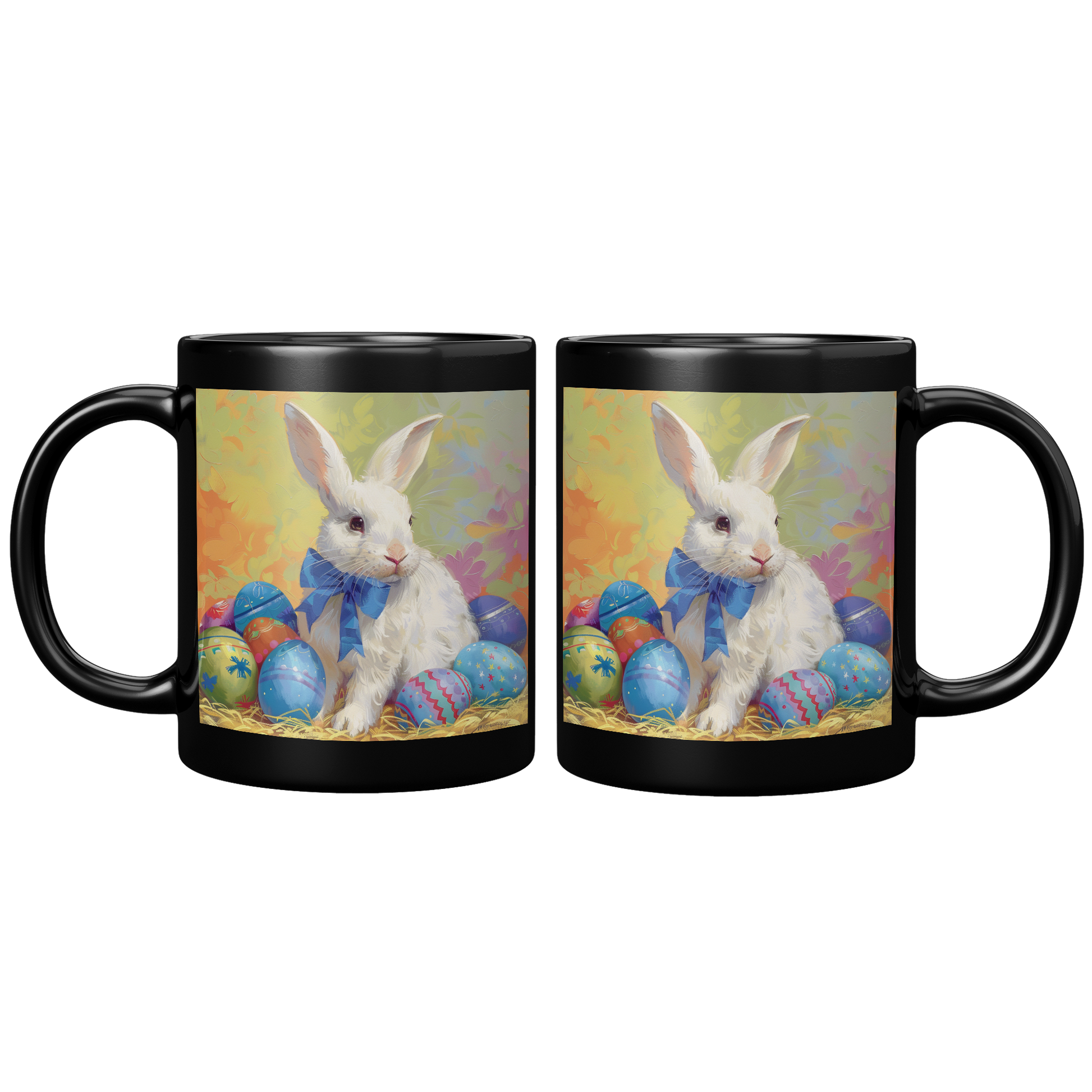 Blue_Bow_White_Bunny_MugBlack_11oz_Black_FrontBack_Mockup.png