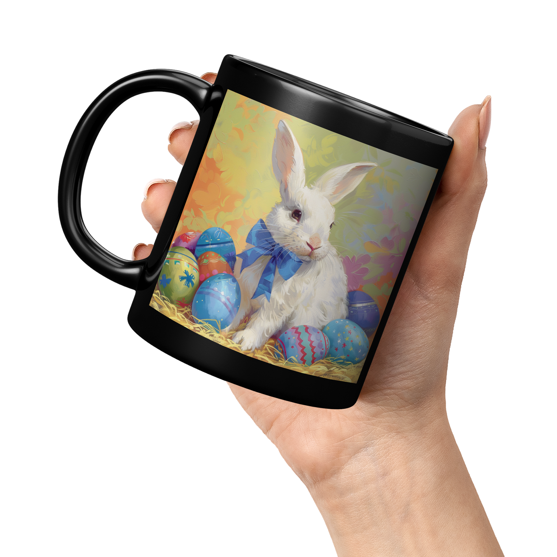 Blue_Bow_White_Bunny_MugBlack_11oz_Black_LH_Model_Mockup.png