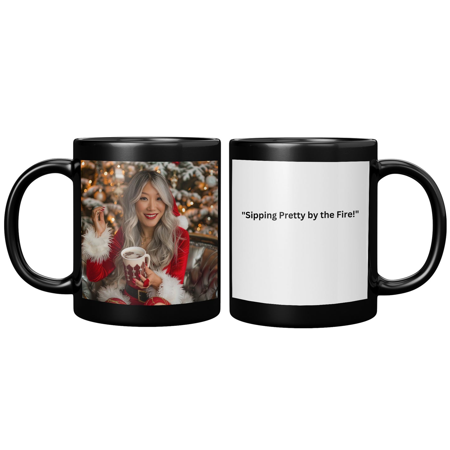 Candy Cane Charm Mug Black