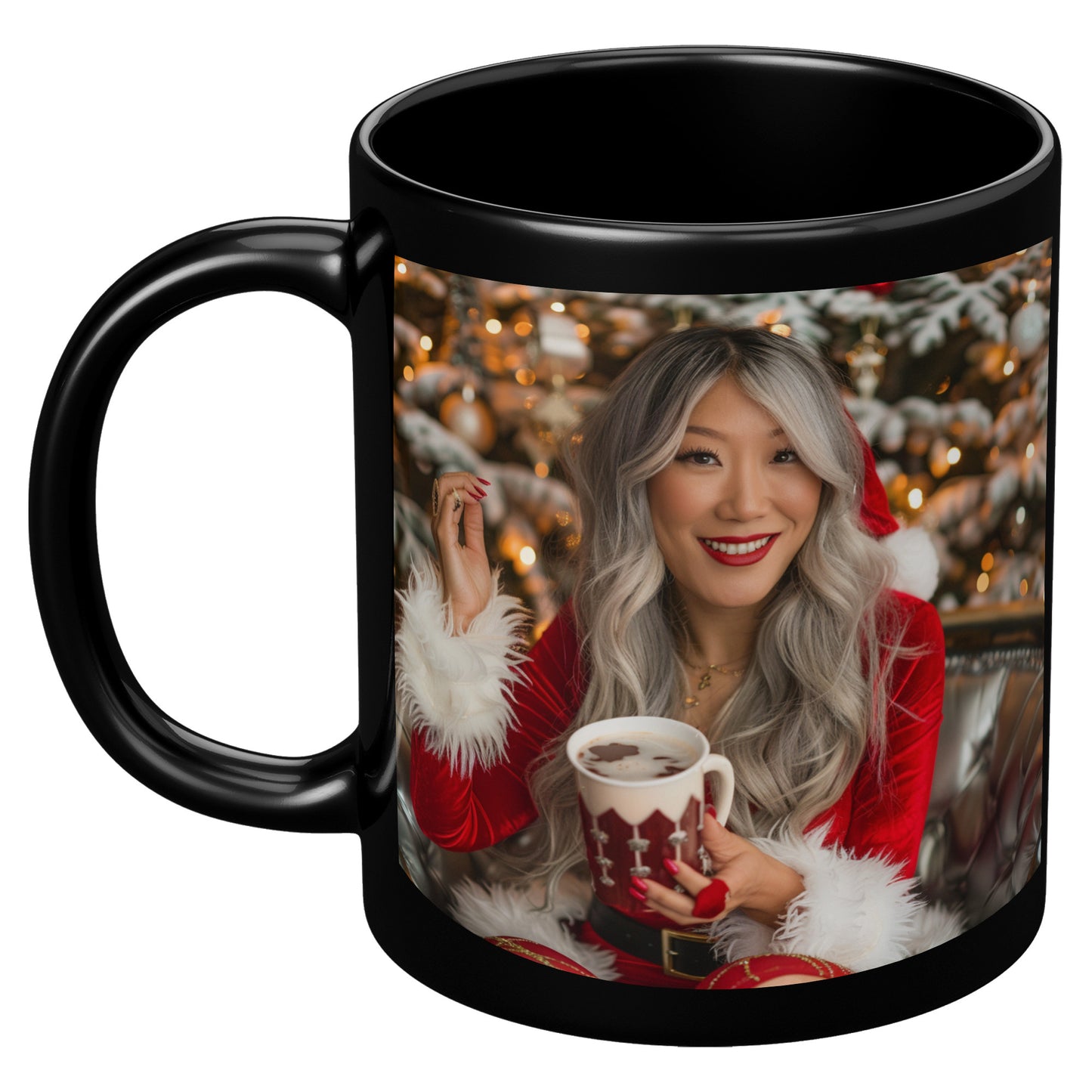 Candy Cane Charm Mug Black