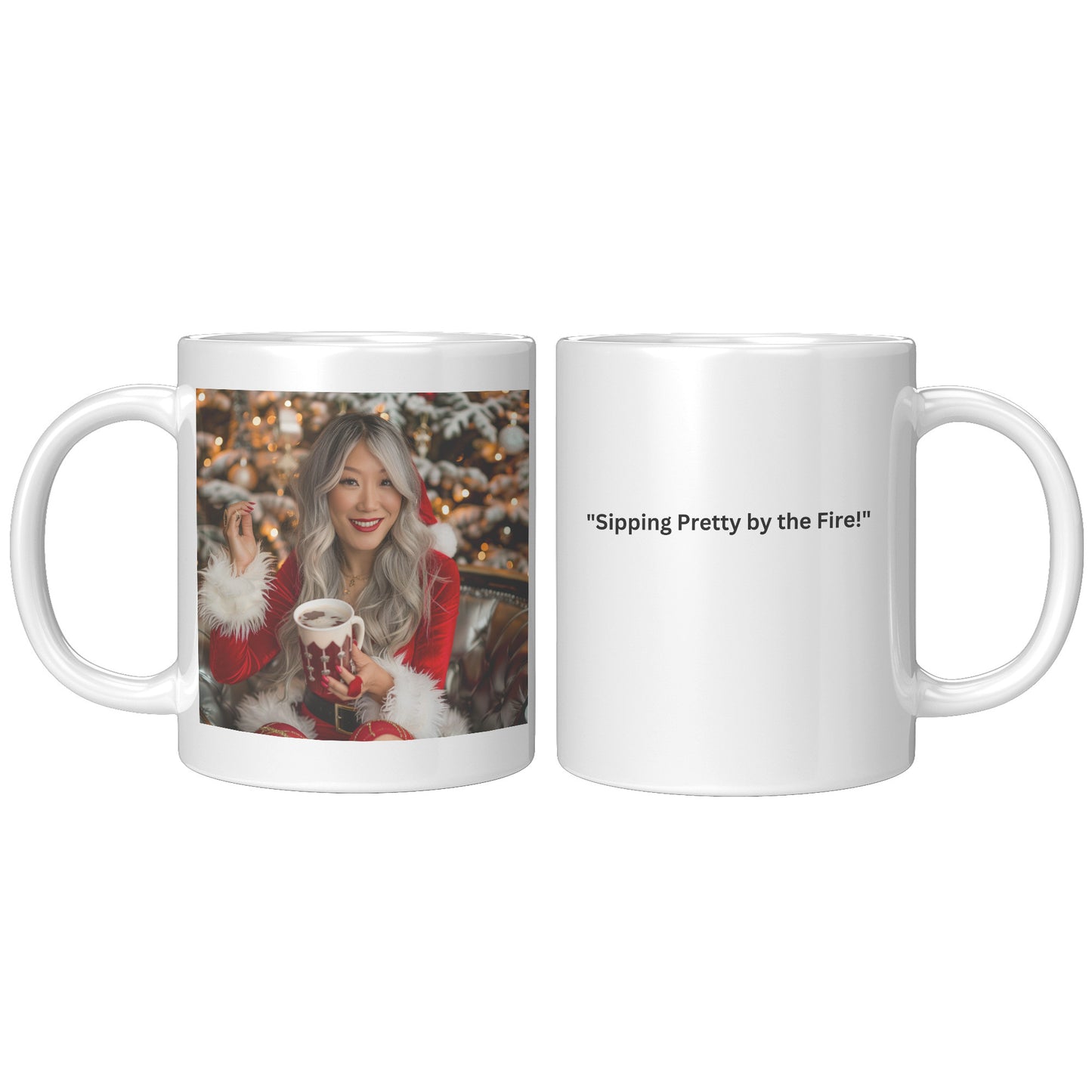 Candy Cane Charm Mug White
