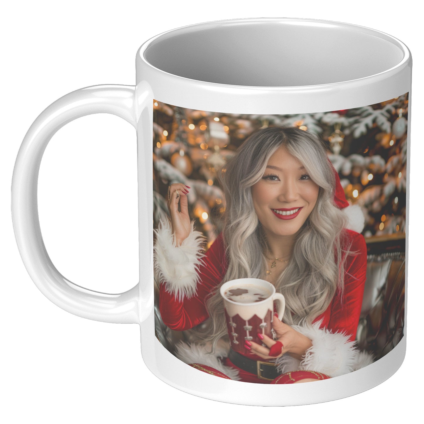 Candy Cane Charm Mug White