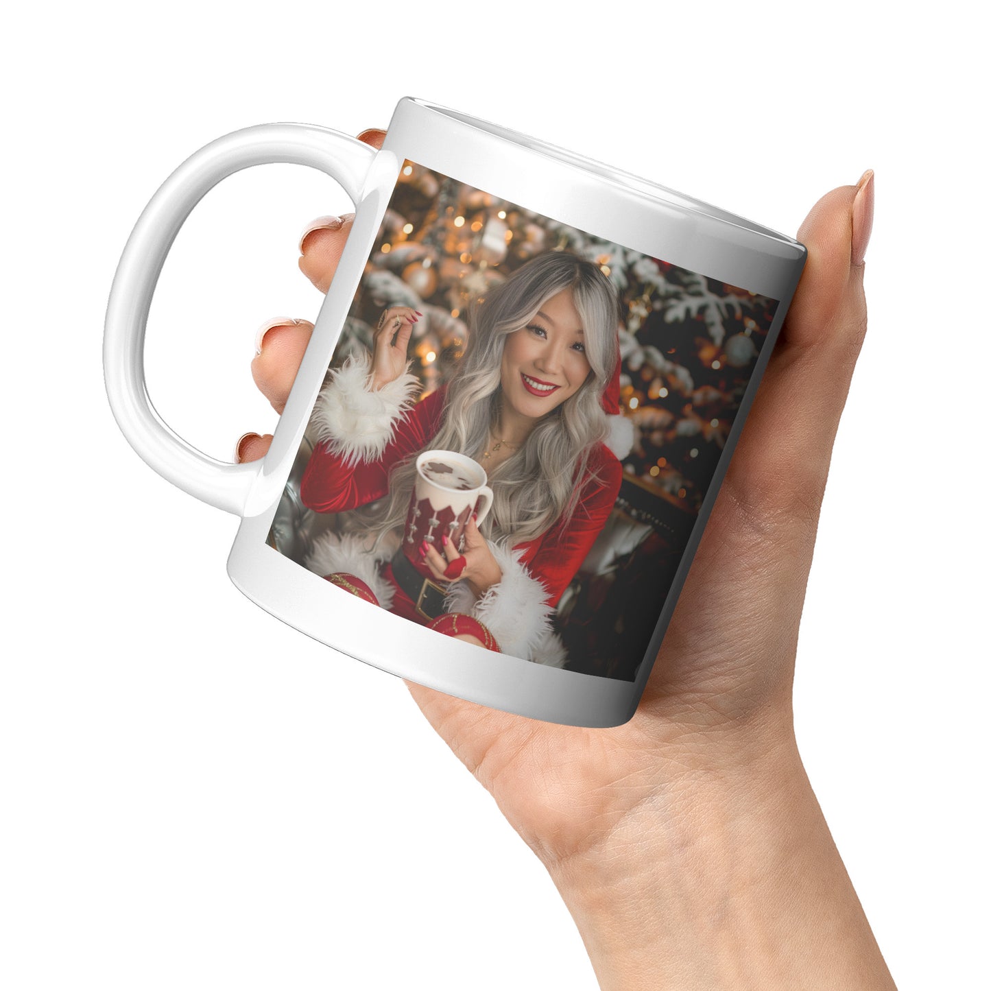 Candy Cane Charm Mug White