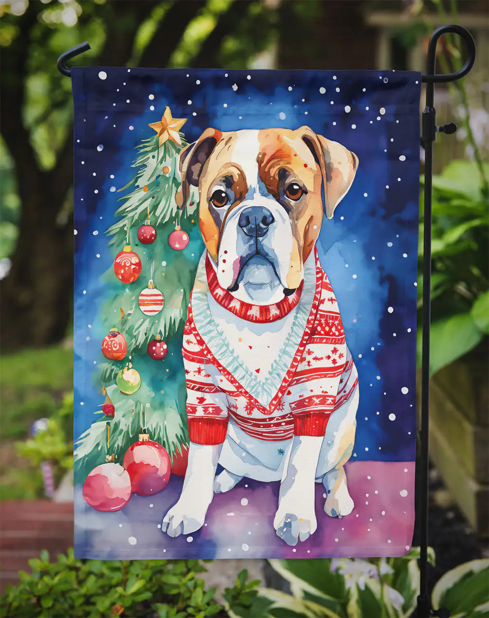 Boxer Christmas Garden Flag 2