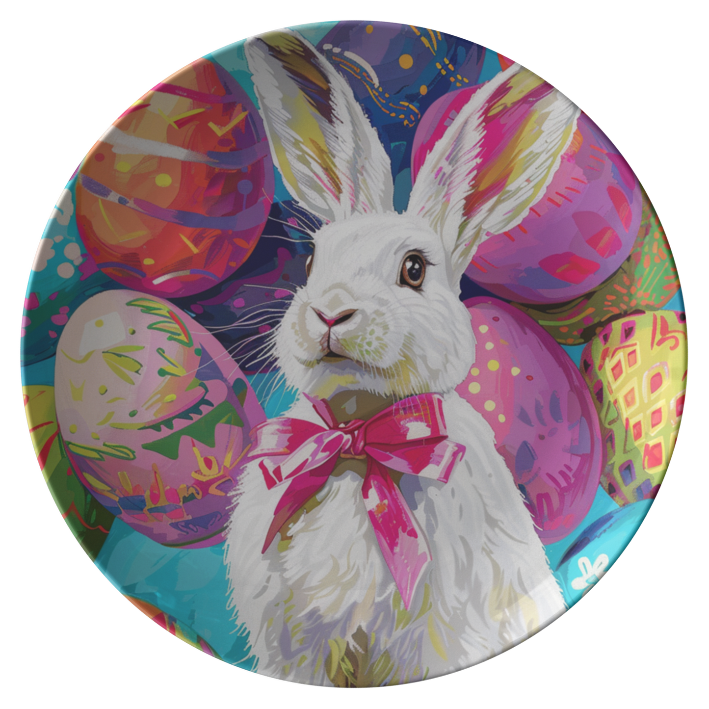Easter_Bunny_with_Pink_bow_plate_Flat_Mockup.png