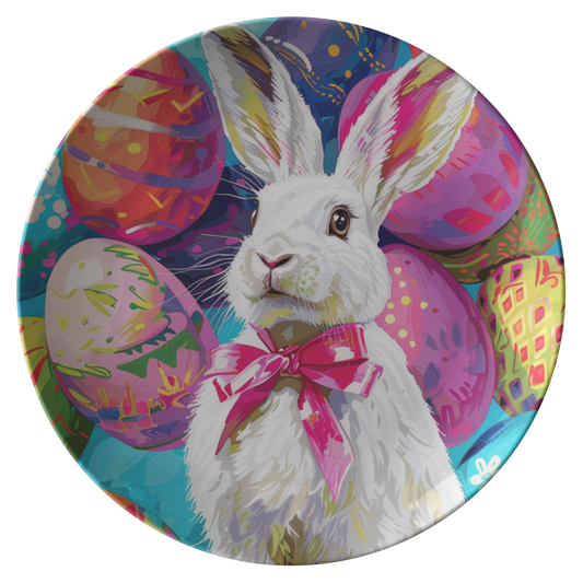 Easter_Bunny_with_Pink_bow_plate_Flat_Mockup.png