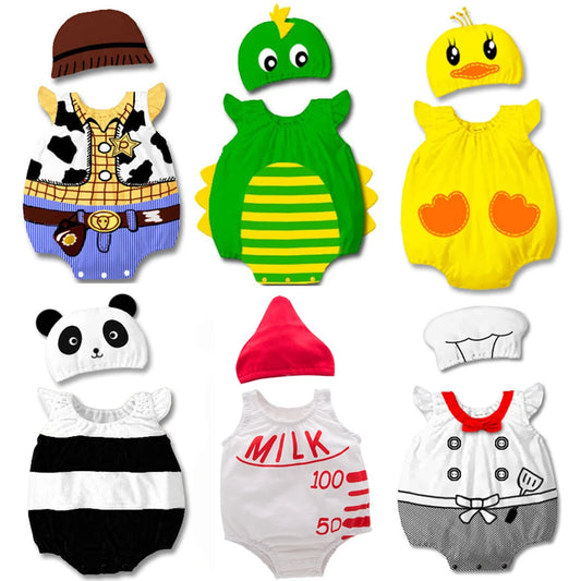 Baby Dinosaur, Chef, Duck and Cowboy Costumes
