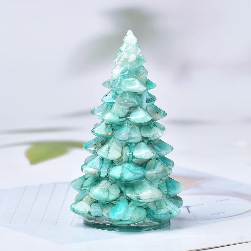 Natural Hand-Made Mold Crystal Gravel Resin Christmas Tree