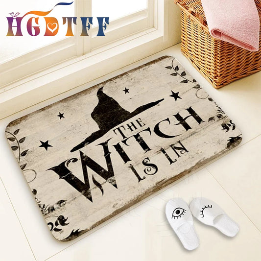 The Witch Is In  Halloween Mat