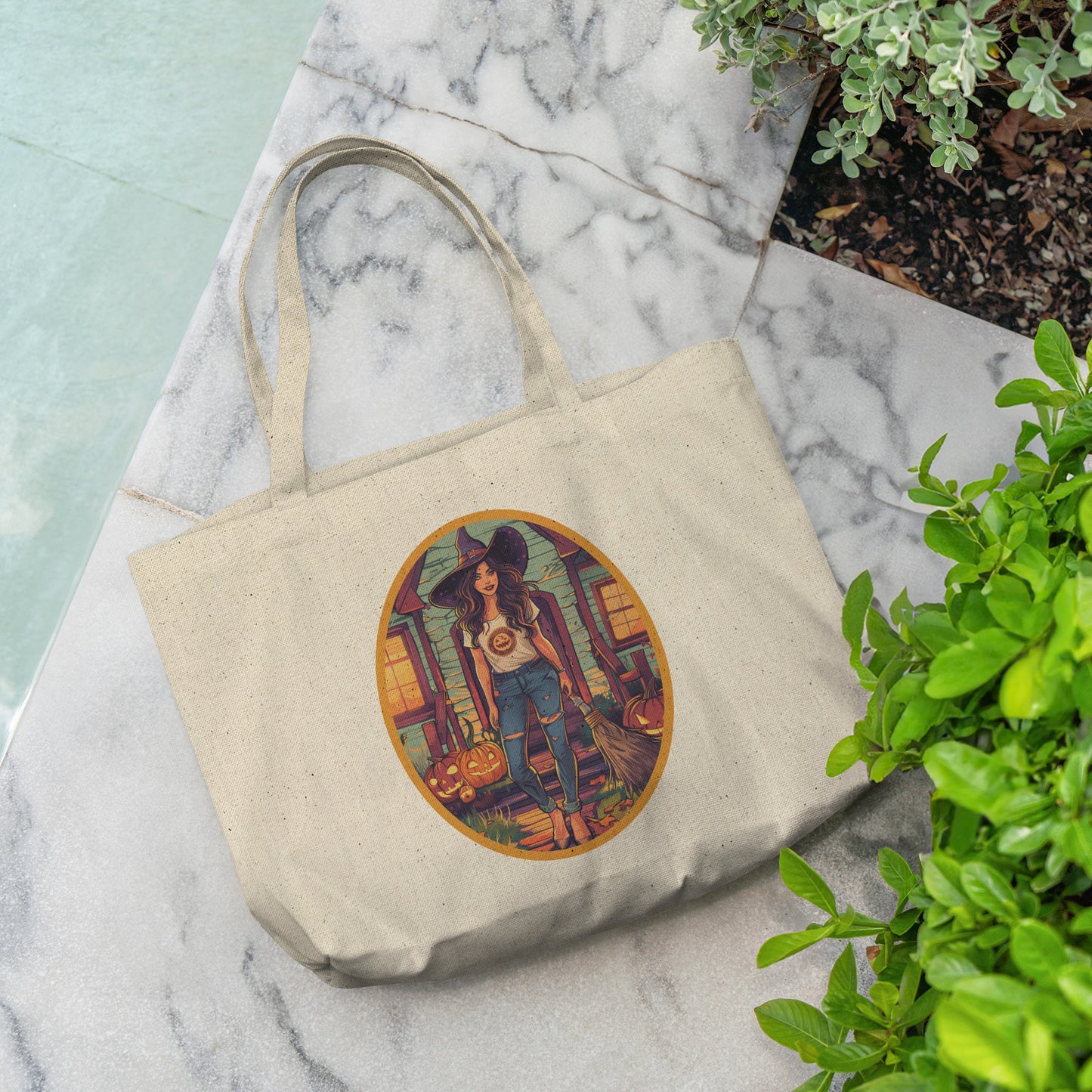 Daisy Dusk Cotton Tote (18 x 15)