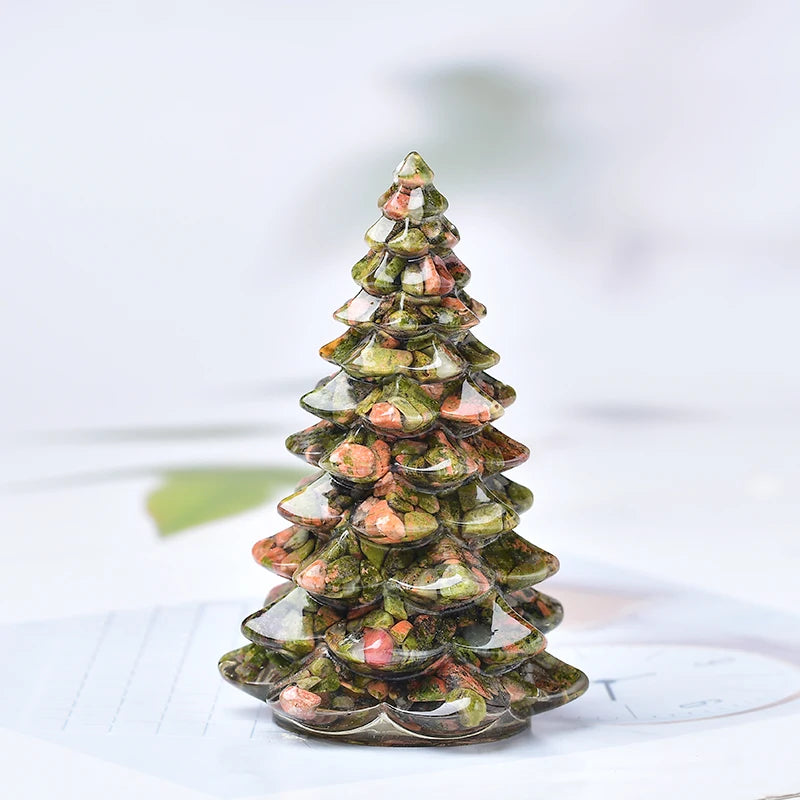 Natural Hand-Made Mold Crystal Gravel Resin Christmas Tree