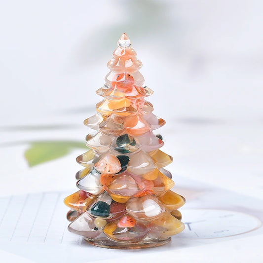 Natural Hand-Made Mold Crystal Gravel Resin Christmas Tree