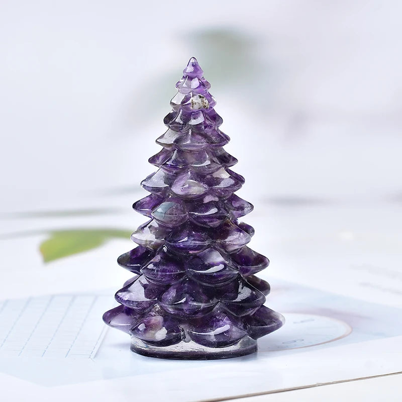 Natural Hand-Made Mold Crystal Gravel Resin Christmas Tree