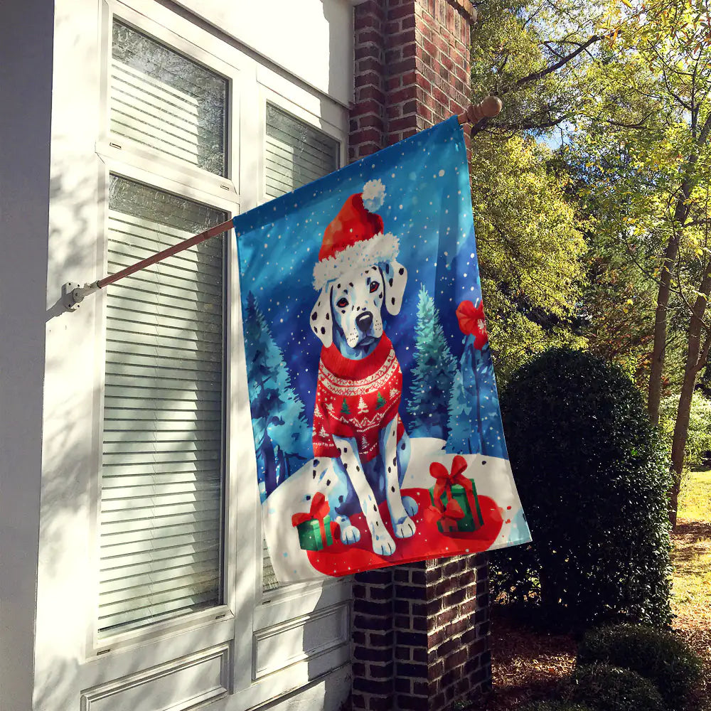 Dalmatian Christmas House Flag 1