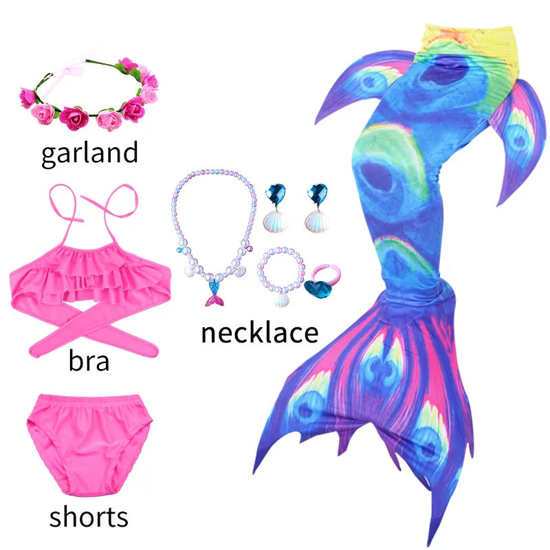 NEW Design 4Pcs 5Pcs/Set Kids Mermaid Tails
