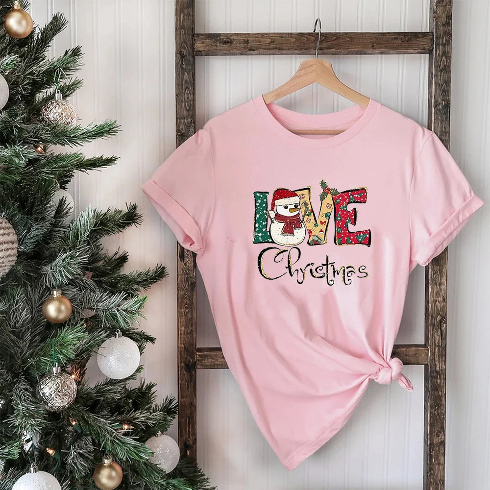 Retro Pink Santa Christmas T-Shirt