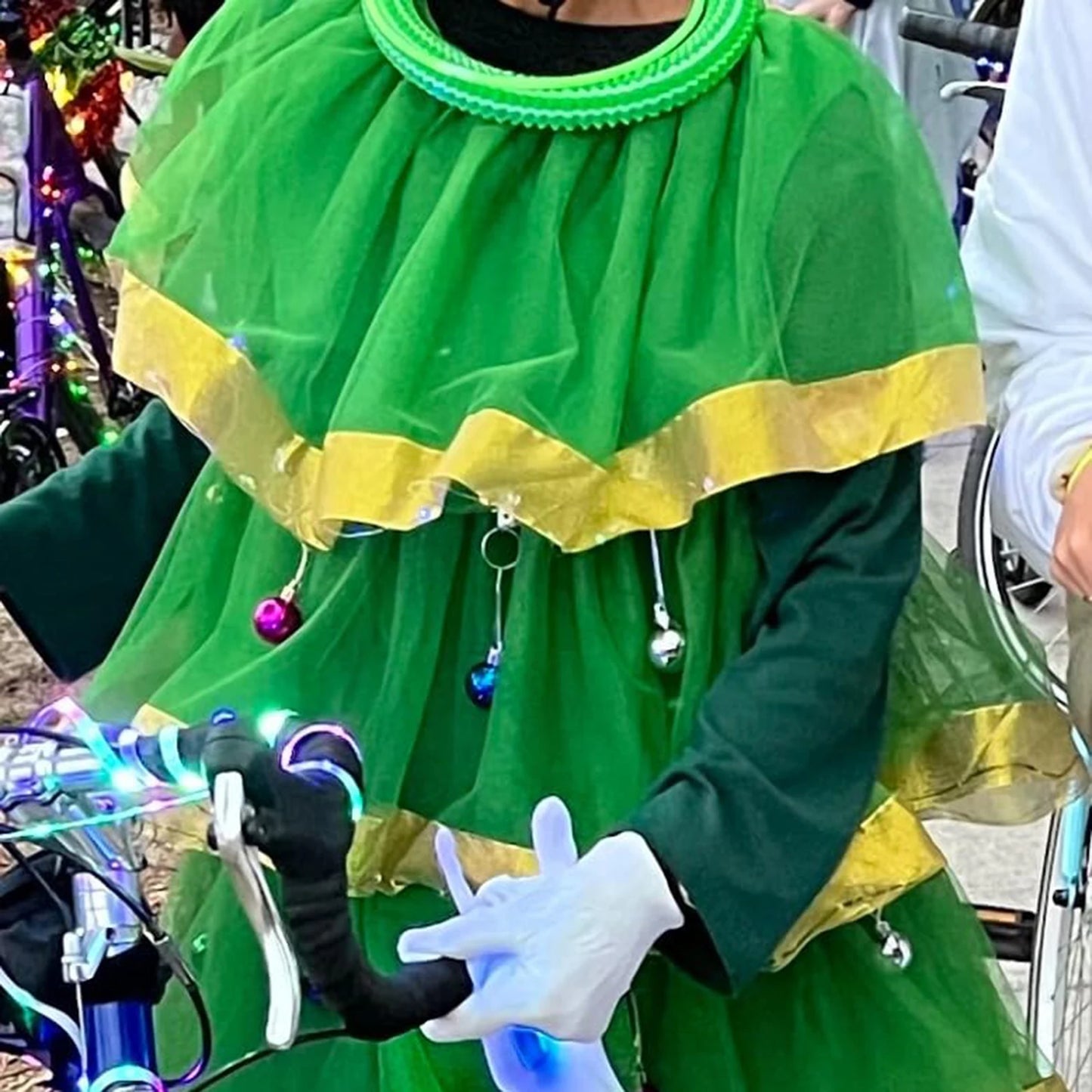 Green Tulle Layered Ruffles Christmas Tree Dress