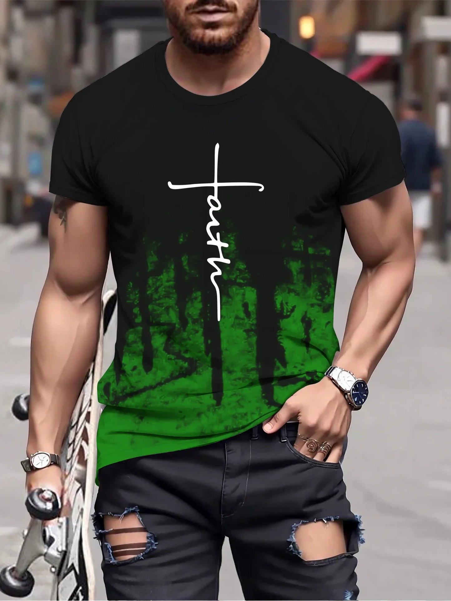 Gradient Color Faith T-Shirt