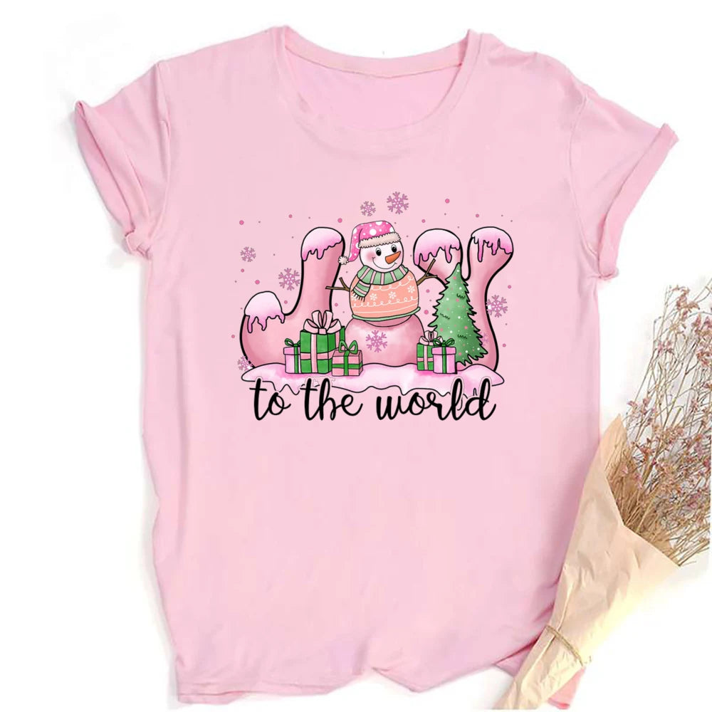 Retro Pink Santa Christmas T-Shirt