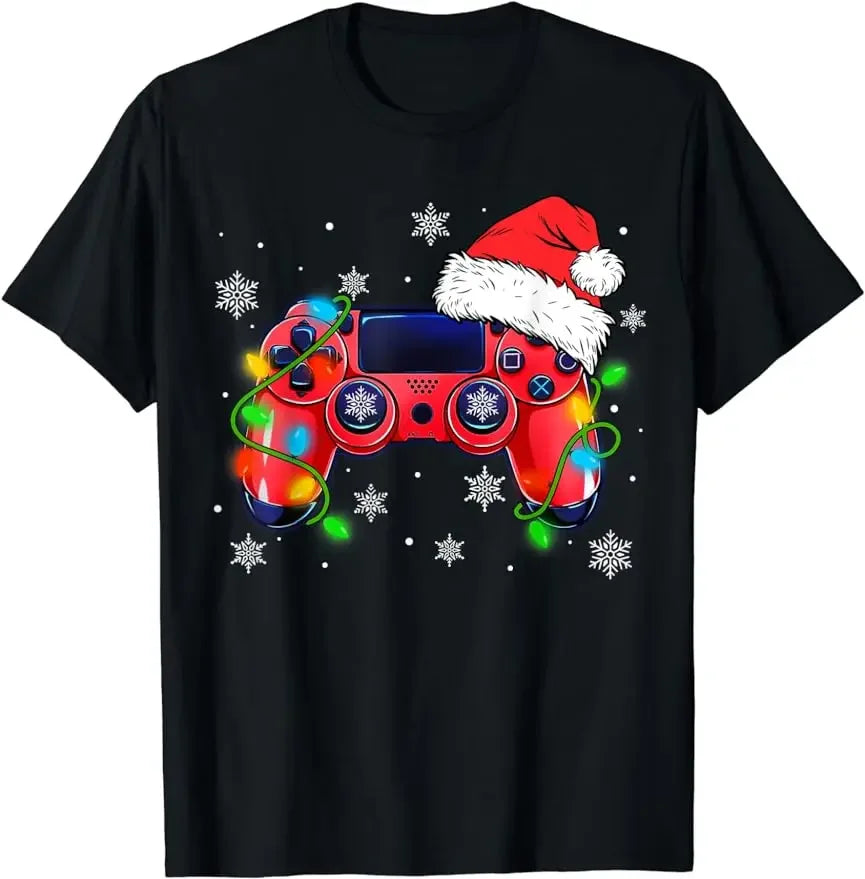 Santa Christmas Lights Funny T-Shirt for Women & Men T-shirt