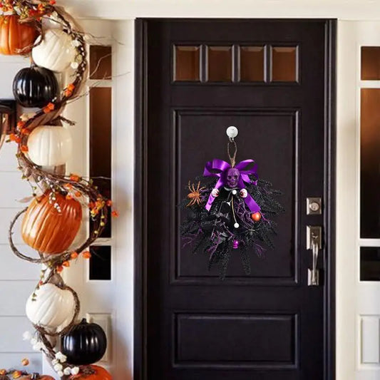 Black & Purple Skull Wreath