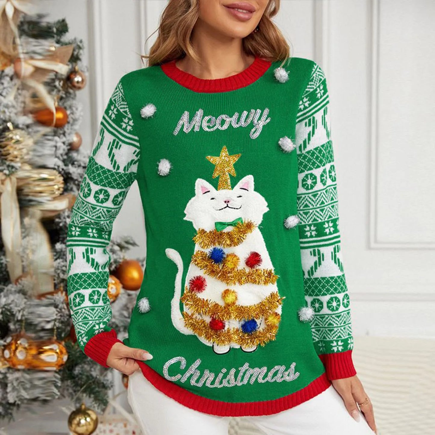 Ugly Christmas CAT Sweater