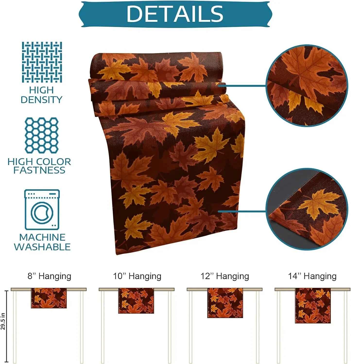 Thanksgiving Autumn Leaf Linen Table Runners