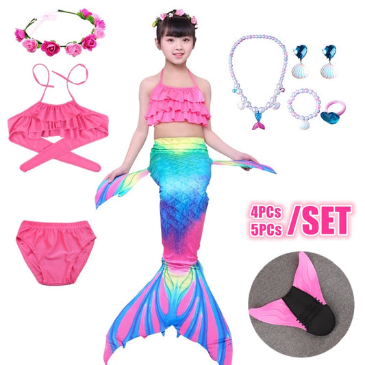 NEW Design 4Pcs 5Pcs/Set Kids Mermaid Tails