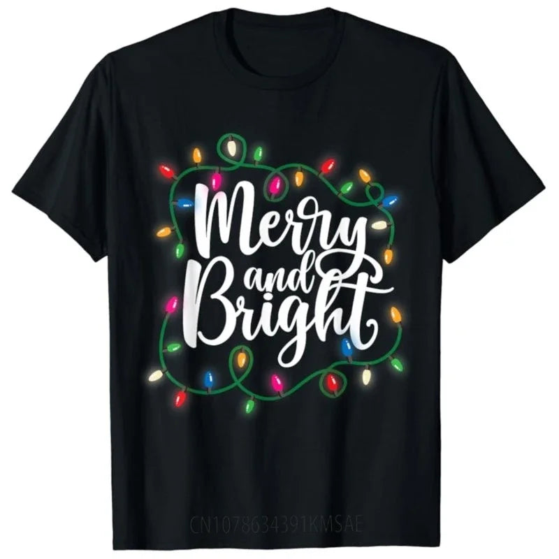 Santa Christmas Lights Funny T-Shirt for Women & Men T-shirt