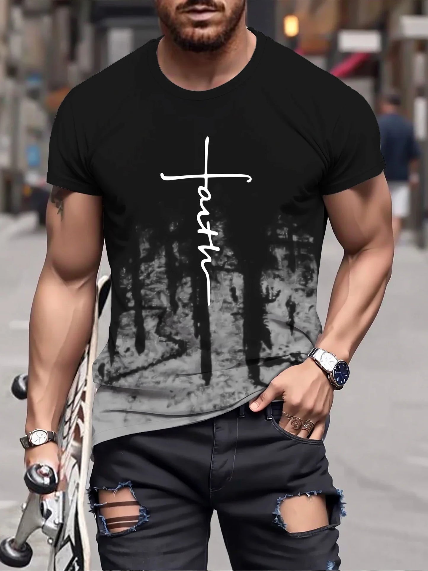 Gradient Color Faith T-Shirt