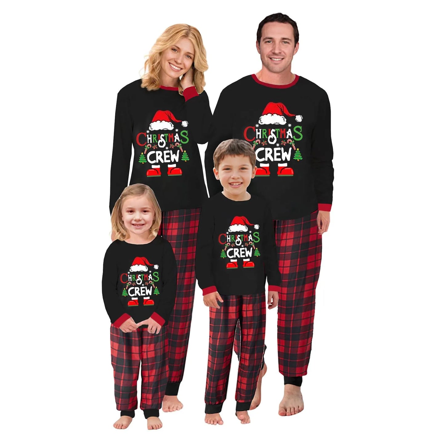 Family Christmas Crew Plaid Pajamas Sets