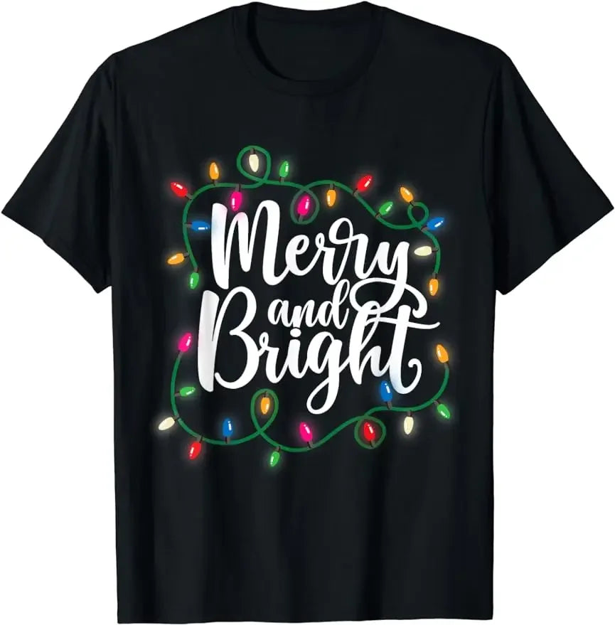 Santa Christmas Lights Funny T-Shirt for Women & Men T-shirt