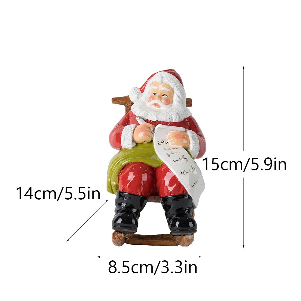 Santa Claus Statue with Present List Holiday Figurine