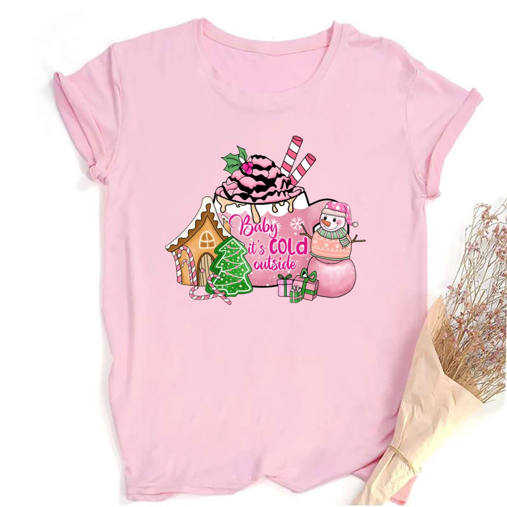 Retro Pink Santa Christmas T-Shirt