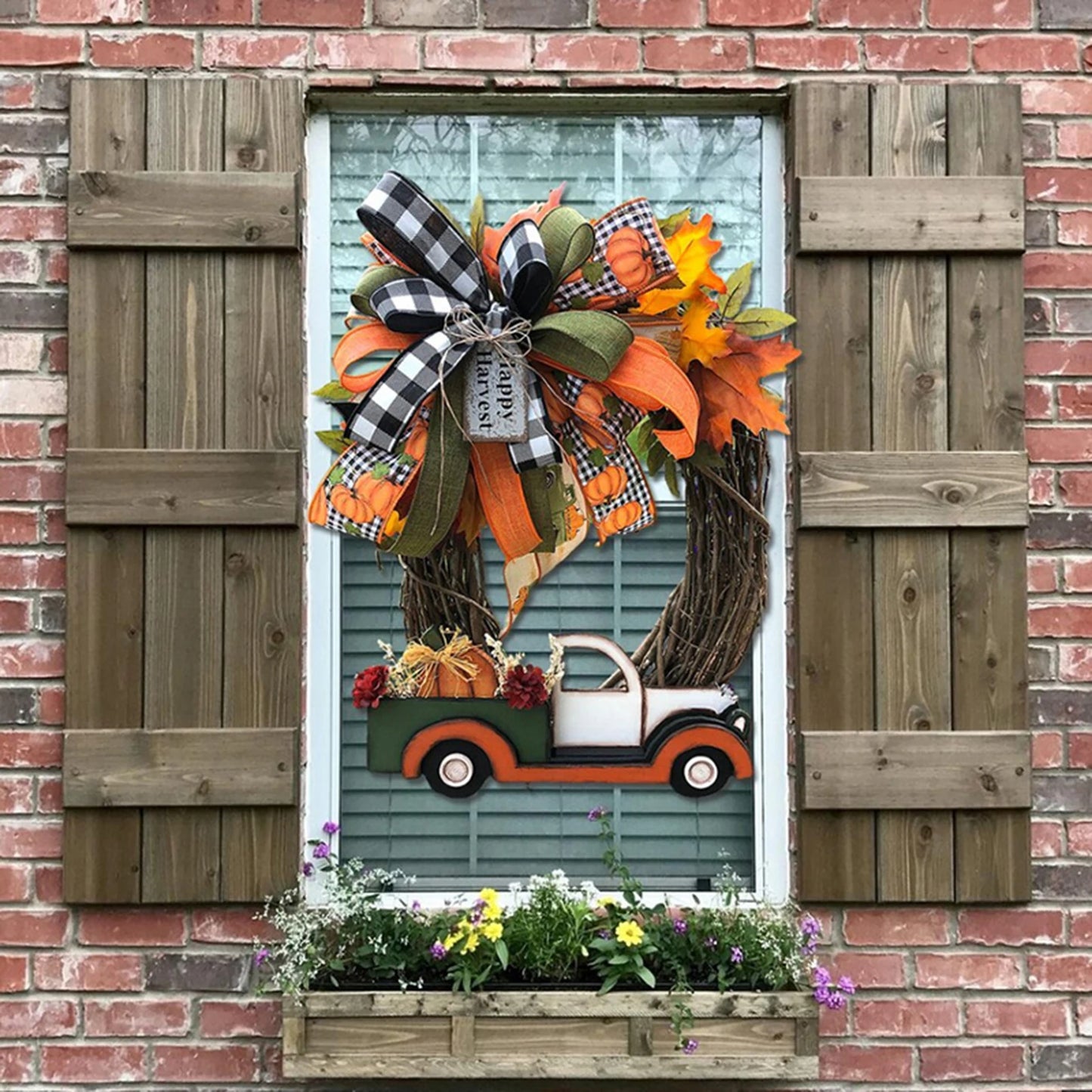 Fall Farmhouse Pumpkin Truck Wreath